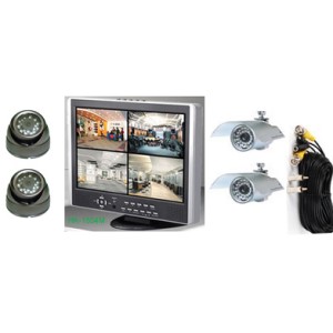 4Cam H.264 CCTV DVR-Kit mit 15-Zoll-LCD-Display: HK-S1504M-kit