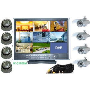 8Cam CCTV DVR-Kit mit 19-Zoll-LCD-Display: HK-S1908M-kit