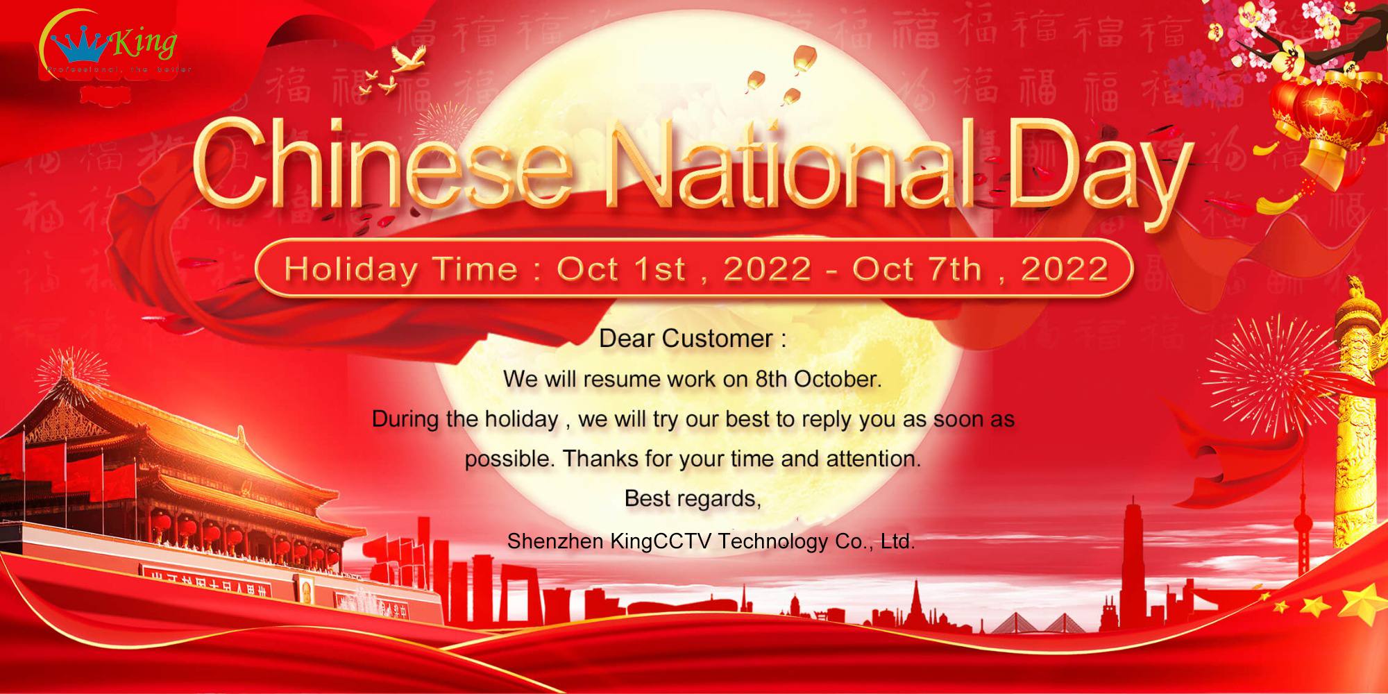 National Day Holiday Notice